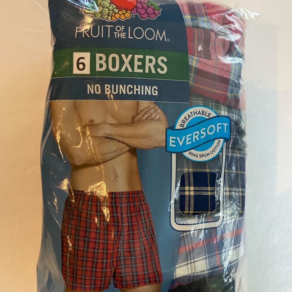 Fruit of the Loom Red and Blue Boxers Pack